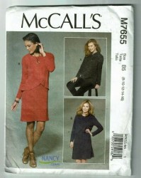 7655 MCCALLS STRETCH KNIT PULLOVER TUNIC, DRESS OVERLAY PATTERN 8-16 UNCUT